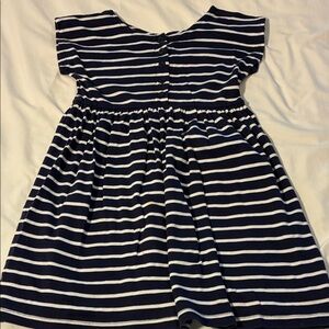 Hanna Andersson Navy and White Striped Knit Dress